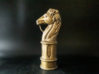 Vintage Large Brass Knight Chess Piece Hitch Post 17" Sculpture Home Decor