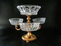 Large Gilded Epergne And Crystal Candelabra 4 Bowls