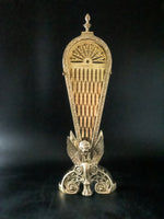 Vintage Brass Fireplace Screen Fan Winged Gargoyle