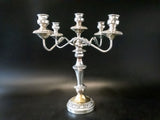 Antique Silver Plate Convertible Candelabra Candle Holder 5 Light Tall