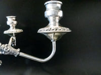 Antique Silver Plate Convertible Candelabra Candle Holder 5 Light Tall