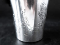 Antique Silver Plate Cocktail Shaker Golf Design Martini Shaker IOB