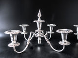 Pair Silver Plate Convertible 5 Light Candelabra Candle Holder Arms