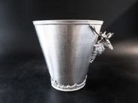 Silver Tone Stag Head Ice Bucket Champagne Chiller Silver And Silverplate