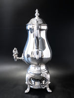 Vintage Silver Plate Coffee Urn Samovar With Burner 25 Cup Capacity IOB Ornate Tea and Coffee Sets