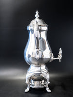 Vintage Silver Plate Coffee Urn Samovar With Burner 25 Cup Capacity IOB Ornate Tea and Coffee Sets