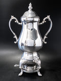 Vintage Silver Plate Coffee Urn Samovar With Burner 25 Cup Capacity IOB Ornate Tea and Coffee Sets