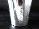 Antique Silver Plate Cocktail Shaker Golf Design Martini Shaker IOB