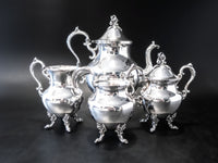 Vintage Silver Plate Tea Service Set Berry Finial Goldfeder Silver Co Tea and Coffee Sets
