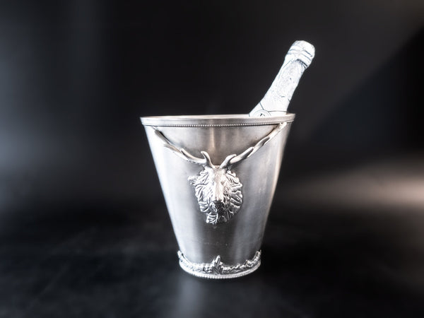 Silver Tone Stag Head Ice Bucket Champagne Chiller