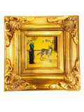 Gilded Framed Oil Painting German Shepherd and Parrot Antique Style Paintings And Art