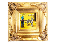 Gilded Framed Oil Painting German Shepherd and Parrot Antique Style Paintings And Art