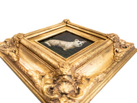 Gold Framed Oil Painting Skye Terrier Antique Style
