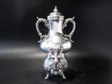 Antique Silver Plate Coffee Urn Samovar Hot Water Dispenser Queen City Silver Circa Late 1800s