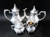 Vintage Silver Plate Tea Set Coffee Service Paisley Finial Webster Wilcox IS