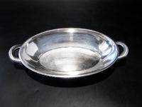 Large US Navy Silver Soldered Serving Dish Circa 1942 WWII Hotel Military RR Silver