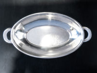 Large US Navy Silver Soldered Serving Dish Circa 1942 WWII Hotel Military RR Silver