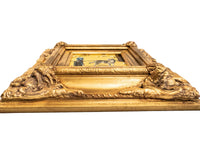 Gilded Framed Oil Painting German Shepherd and Parrot Antique Style Paintings And Art