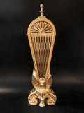 Vintage Brass Fireplace Fan Screen Gargoyle Dragon Home Decor