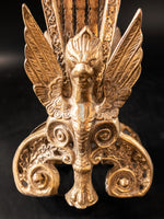 Vintage Brass Fireplace Fan Screen Gargoyle Dragon Home Decor