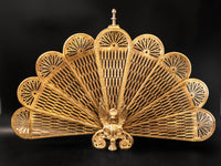 Vintage Brass Fireplace Fan Screen Gargoyle Dragon Home Decor