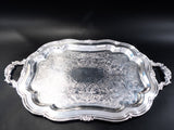 XL Silver Plate Serving Tray Melon By Community