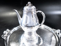 Vintage Silverplate Apple Finial Teapot And Tray By Wilcox IS Tea and Coffee Sets