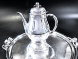 Vintage Silverplate Apple Finial Teapot And Tray By Wilcox IS Tea and Coffee Sets