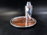 Vintage Silver Plate And Formica Round Serving Tray BarTray Trays