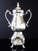 Vintage Silver Plate Coffee Urn Samovar With Burner LIKE NEW 25 Cup Capacity