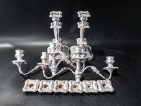 Vintage Silver Plate Candelabra Pair Candle Holder 18" Tall Convertible Candles And Candelabra
