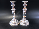 George IV Silver Plate Candle Holder Pair Old Sheffield Plate Candle Sticks