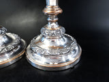 George IV Silver Plate Candle Holder Pair Old Sheffield Plate Candle Sticks