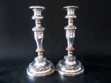 George IV Silver Plate Candle Holder Pair Old Sheffield Plate Candle Sticks Candles And Candelabra