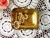 Vintage Brass Trinket Basket Mottahedeh Ring Dish Chinoiserie Hollywood Regency