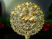 Ormolu Perfume Bottles Pair Gilt White Wash Decanter 24 Kt Rare Hollywood Regency