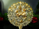 Ormolu Perfume Bottles Pair Gilt White Wash Decanter 24 Kt Rare Hollywood Regency