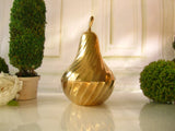 Vintage Brass Gold Pear Ice Bucket Trinket Box Hollywood Regency