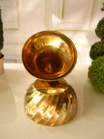Vintage Brass Gold Pear Ice Bucket Trinket Box Hollywood Regency